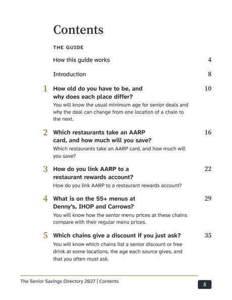 Page 5 of 80: The contents, with page numbers